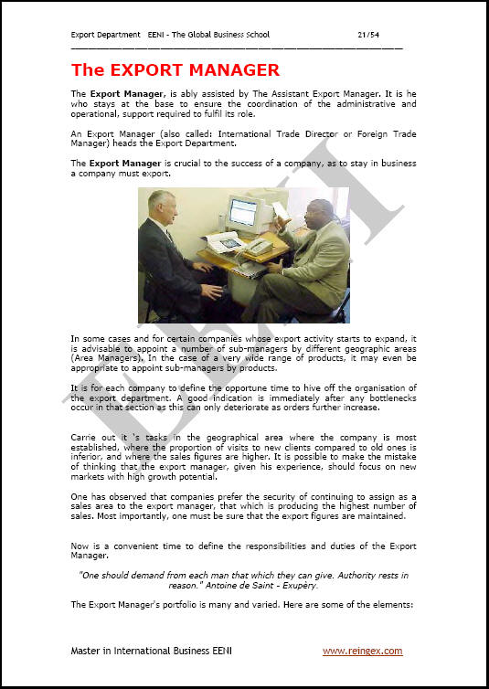 قسم التصدير إلى الخارج