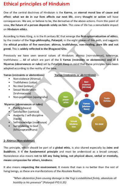 الهندوسية الأخلاق