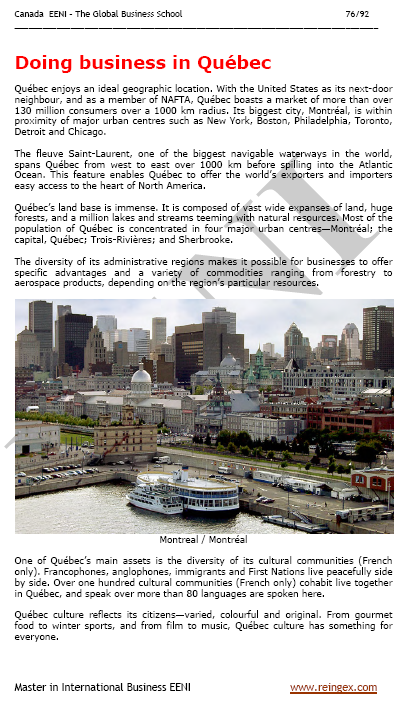 ممارسة الأعمال التجارية في كندا